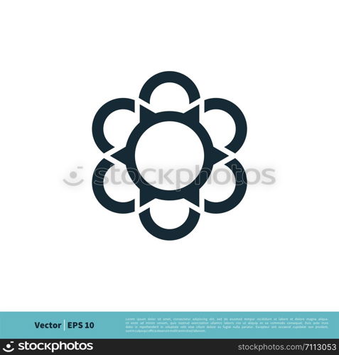 Ornamental Decorative Flower Icon Vector Logo Template Illustration Design. Vector EPS 10.