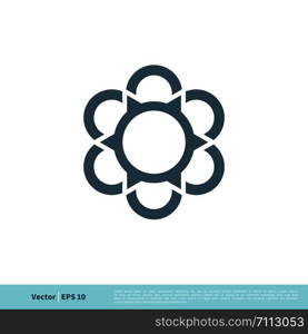 Ornamental Decorative Flower Icon Vector Logo Template Illustration Design. Vector EPS 10.