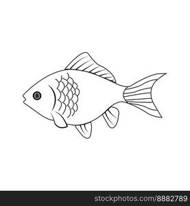 ornamental fish icon vector illustration simple design