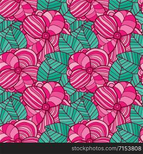 Ornamental floral pattern. Pink flower background. Illustration for wrapping paper and floral textile design. Ornamental floral pattern. Pink flower background. Illustration for wrapping paper and floral textile design.