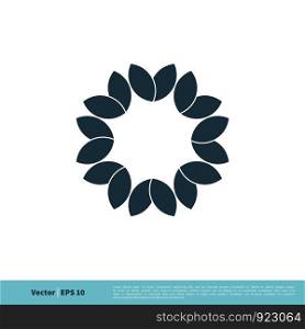 Ornamental Flower Border / Frame Icon Vector Logo Template Illustration Design. Vector EPS 10.