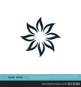 Ornamental Flower Icon vector Logo Template for Spa Illustration Design. Vector EPS 10.