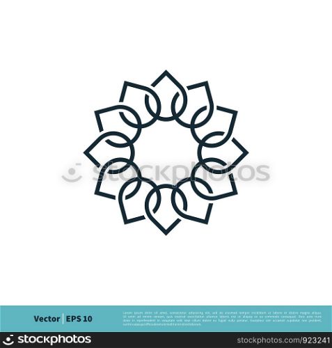 Ornamental Flower Icon Vector Logo Template Illustration Design. Vector EPS 10.