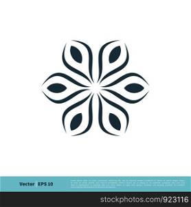 Ornamental Flower Spa Logo Icon Vector Template Illustration Design. Vector EPS 10.