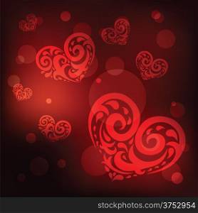 Ornamental Heart. Love. Hand drawn vector background.
