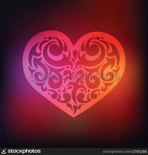 Ornamental Heart. Love. Hand drawn vector background.