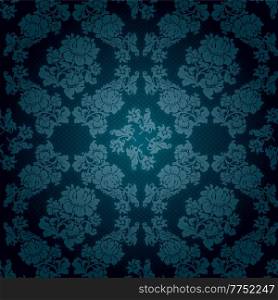 Ornamental lace blue background, floral pattern. Ornamental lace blue background, flowers pattern