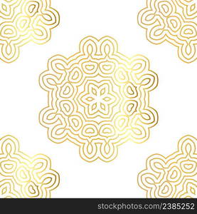 Ornamental lace floral background. Vector seamless retro pattern. Light golden pattern.. Vector seamless gold pattern with gold ornament