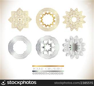 Ornamental lace pattern for wedding invitations and greeting cards. Gold, silver mandala on background .Traditional golden, silver decor. Golden, silver mandala