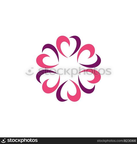 Ornamental Love Flower Logo Template Illustration Design. Vector EPS 10.