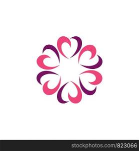 Ornamental Love Flower Logo Template Illustration Design. Vector EPS 10.