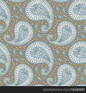 Ornamental paisley pattern in muted calm colors. Luxury oriental background for wallpaper and fashionable textile. Ornamental paisley pattern in muted calm colors. Luxury oriental background for wallpaper and fashionable textile.