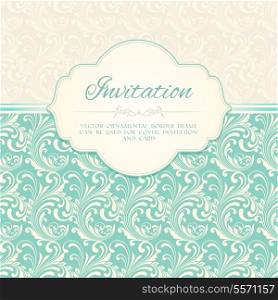 Ornamental pattern invitation card or album cover template vector illustration