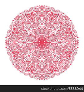 Ornamental rose round pattern isolated vector illustration