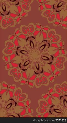 Ornamental round floral pattern illustration, colorful design background.