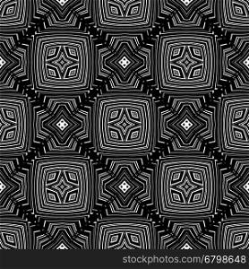 Ornamental Seamless Line Pattern. Endless Texture. Oriental Geometric Ornament. Ornamental Seamless Line Pattern