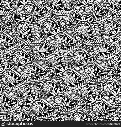 Ornamental seamless pattern. Vector black and white texture. Seamless vector template can be used for wallpaper, pattern fills, textile, fabric, wrapping, surface textures for design. Ornamental seamless pattern. Vector black and white texture. Seamless vector template can be use for wallpaper, pattern fills, textile, fabric, wrapping, surface textures for design
