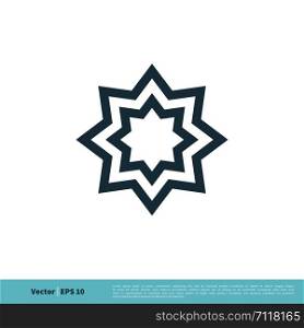 Ornamental Star icon Vector Logo Template Illustration Design. Vector EPS 10.