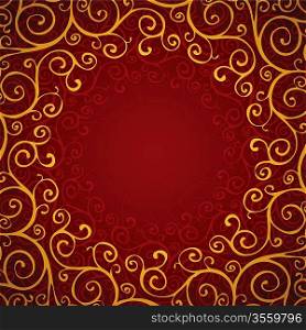 Ornate decoration on a red background vector illustration