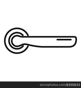 Ornate door handle icon outline vector. Knob lock. Metal front. Ornate door handle icon outline vector. Knob lock
