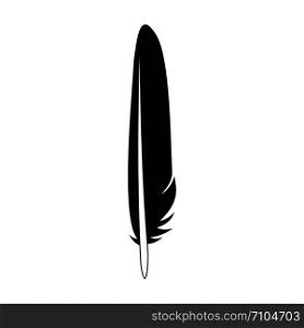 Ornate feather icon. Simple illustration of ornate feather vector icon for web design isolated on white background. Ornate feather icon, simple style