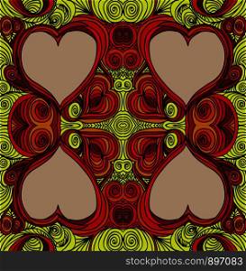 Ornate heart sketch abstract background