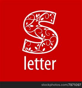 ornate letter S vector logo on a red background