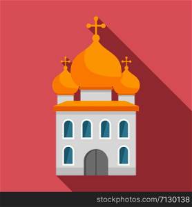 Orthodox church icon. Flat illustration of orthodox church vector icon for web design. Orthodox church icon, flat style