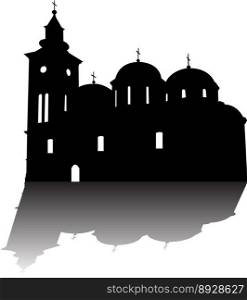 Orthodox church silhouette vector image