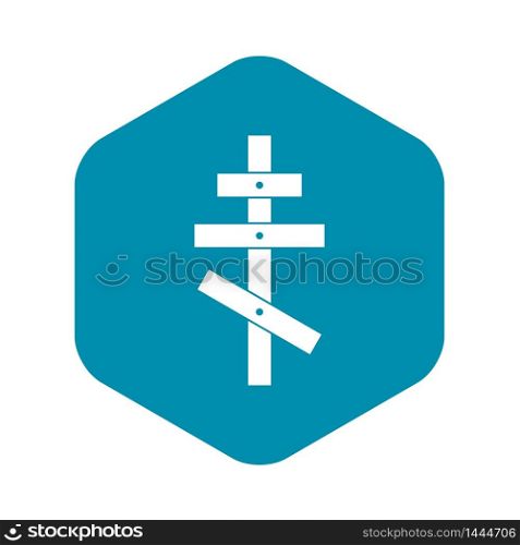 Orthodox cross icon. Simple illustration of orthodox cross vector icon for web. Orthodox cross icon, simple style