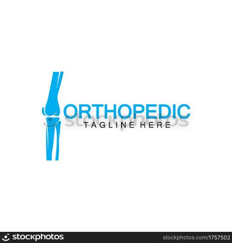 Orthopedic Health Bone Logo vector illustration Design template,Knee Bone Logo designs concept, Health Bone logo symbol icon