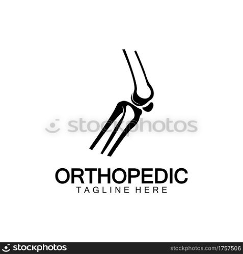 Orthopedic Health Bone Logo vector illustration Design template,Knee Bone Logo designs concept, Health Bone logo symbol icon