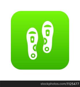 Orthopedic insoles icon digital green for any design isolated on white vector illustration. Orthopedic insoles icon digital green