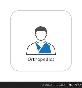 Orthopedics Icon. Flat Design. Isolated Illustration. Two color.. Orthopedics Icon. Flat Design.