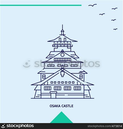 OSAKA CASTLE skyline vector illustration