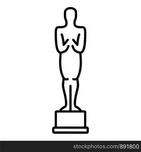 Oscar statue icon. Outline oscar statue vector icon for web design isolated on white background. Oscar statue icon, outline style