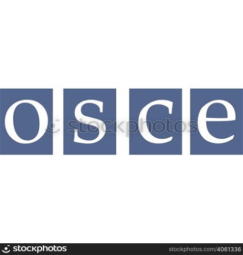 OSCE Organization for Security and Co-operation in Europe vector sign for print or website design. Organization for Security and Co-operation in Europe