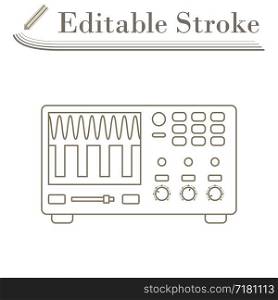 Oscilloscope Icon. Editable Stroke Simple Design. Vector Illustration.