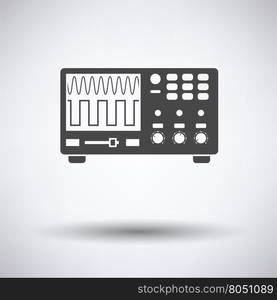 Oscilloscope icon on gray background with round shadow. Vector illustration.