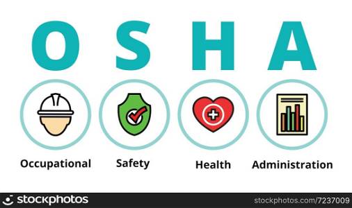 osha, Occupational, Safety Health , Administration, vector design.