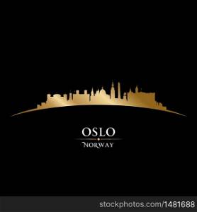 Oslo Norway city skyline silhouette. Vector illustration