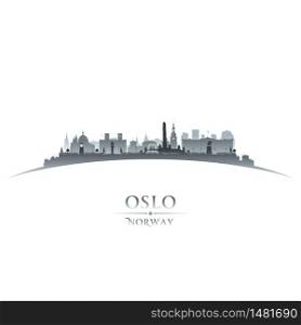 Oslo Norway city skyline silhouette. Vector illustration