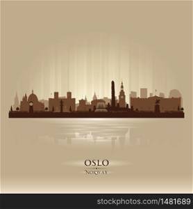 Oslo Norway city skyline vector silhouette illustration