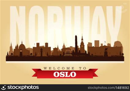 Oslo Norway city skyline vector silhouette illustration