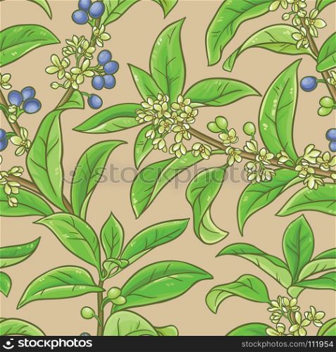 osmanthus vector pattern. osmanthus branches vector pattern on color background