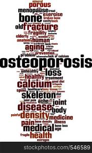 Osteoporosis word cloud concept. Vector illustration