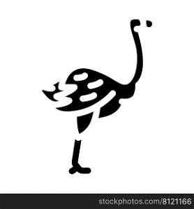 ostrich bird glyph icon vector. ostrich bird sign. isolated contour symbol black illustration. ostrich bird glyph icon vector illustration
