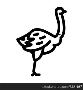 ostrich bird line icon vector. ostrich bird sign. isolated contour symbol black illustration. ostrich bird line icon vector illustration