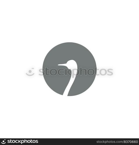 Ostrich icon logo design illustration template