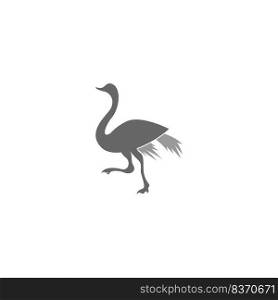 Ostrich icon logo design illustration template